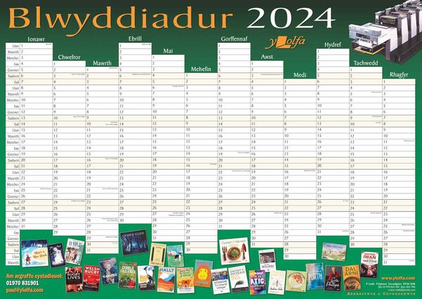 A picture of 'Blwyddiadur Wal 2024 Wall Planner'