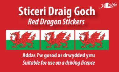 A picture of 'Sticeri Draig Goch / Red Dragon Stickers' by Y Lolfa