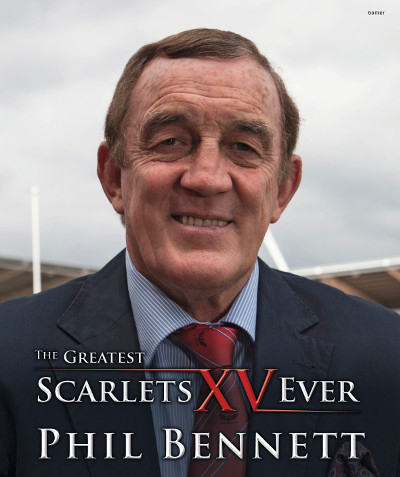 Llun o 'The Greatest Scarlets XV Ever' 
                              gan Phil Bennett, Alun Wyn Bevan